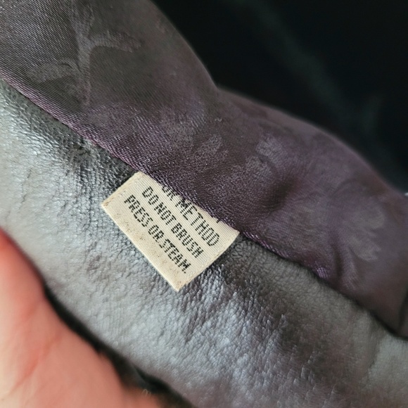 VINTAGE 70s Luxurious Faux Mink Fur‎ Coat Hillmoor Silk Lining Black Brown XL - Picture 8 of 11